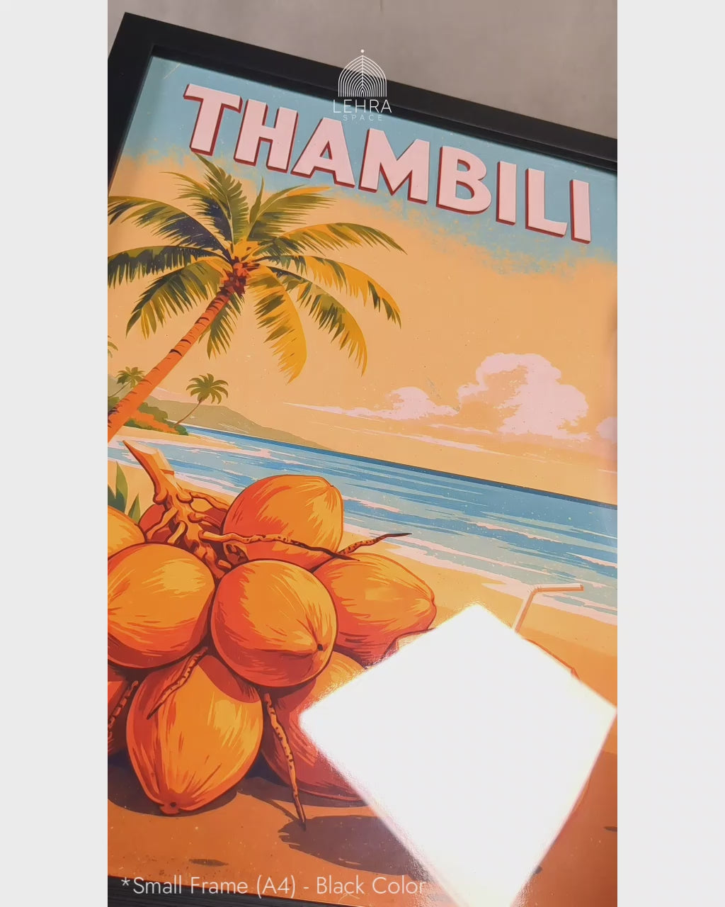 King Coconut - Sri Lankan Retro Posters #04 - Glass Framed Wall Art