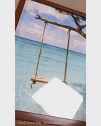 Tropical Ocean Swing - Nature in Watercolor #06 - Glass Framed Wall Art