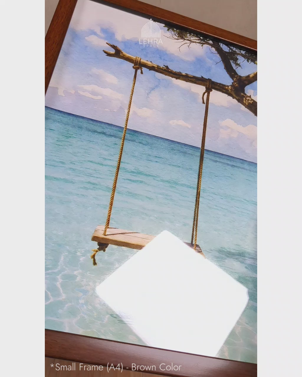 Tropical Ocean Swing - Nature in Watercolor #06 - Glass Framed Wall Art