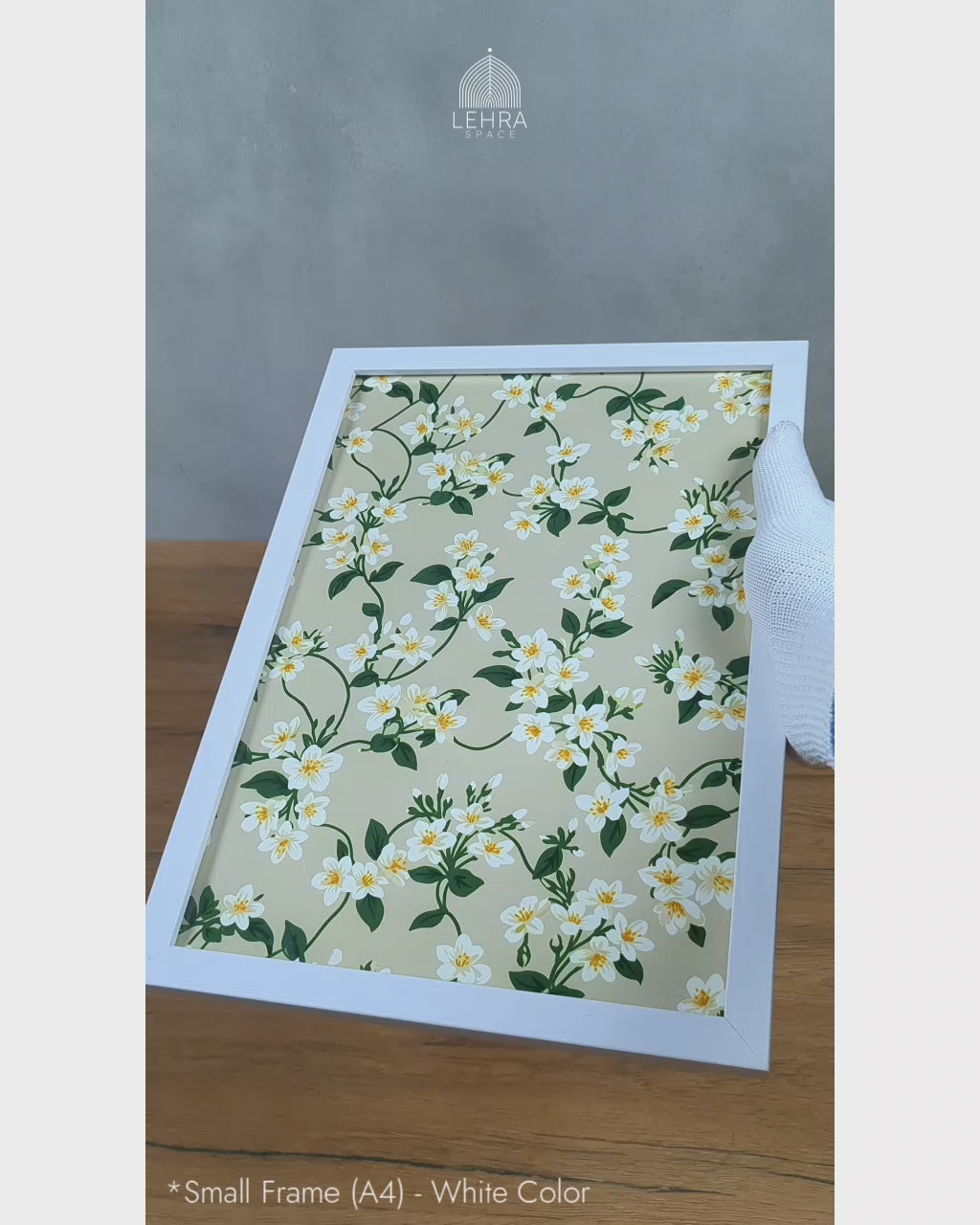 Jasmine - Sri Lankan Floral Patterns #02 - Glass Framed Wall Art