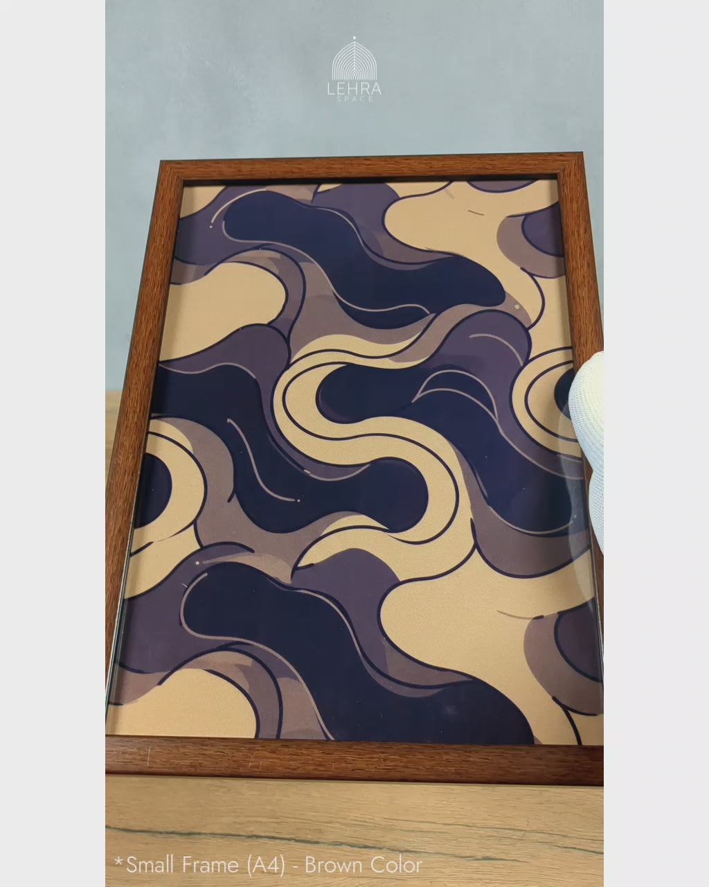 Vintage Purple Abstract Patterns #05 - Glass Framed Wall Art