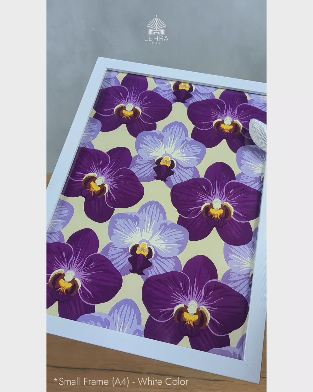 Purple Orchid - Sri Lankan Floral Patterns #07 - Glass Framed Wall Art