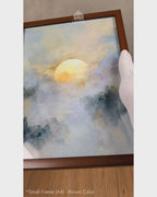 Ethereal Sun through Clouds - Nature in Watercolor #03 - Glass Framed Wall Art