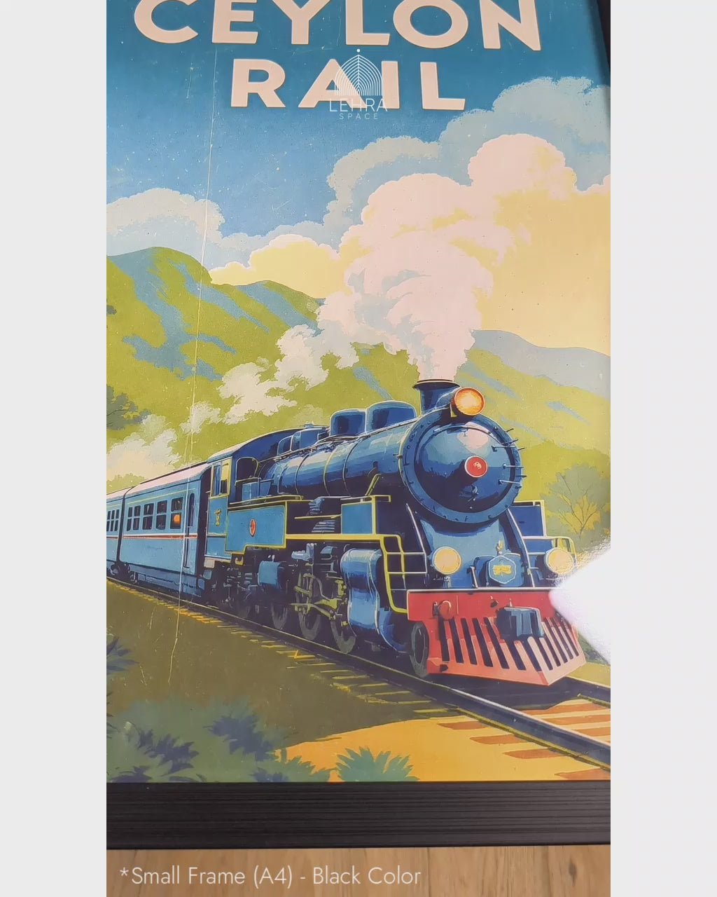 Ceylon Rail - Sri Lankan Retro Posters #01 - Glass Framed Wall Art