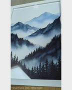 Minimalist Blue Mountains #05 - Glass Framed Wall Art