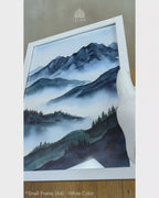 Minimalist Blue Mountains #06 - Glass Framed Wall Art