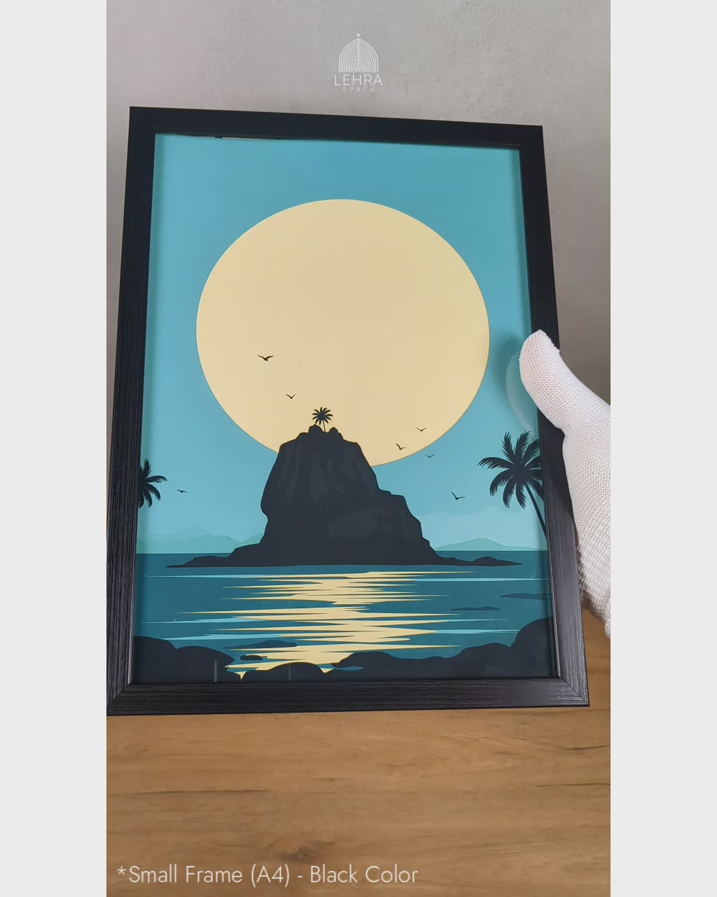 Coastal Rock Island - Ceylon Landscapes by Moonlight #07 - Glass Framed Wall Art