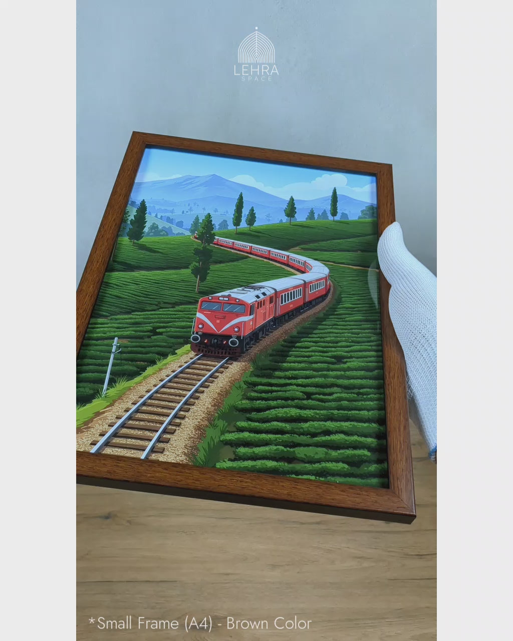 Upcountry Train Journey - Ceylon Scenery Illustrated #05 - Glass Framed Wall Art
