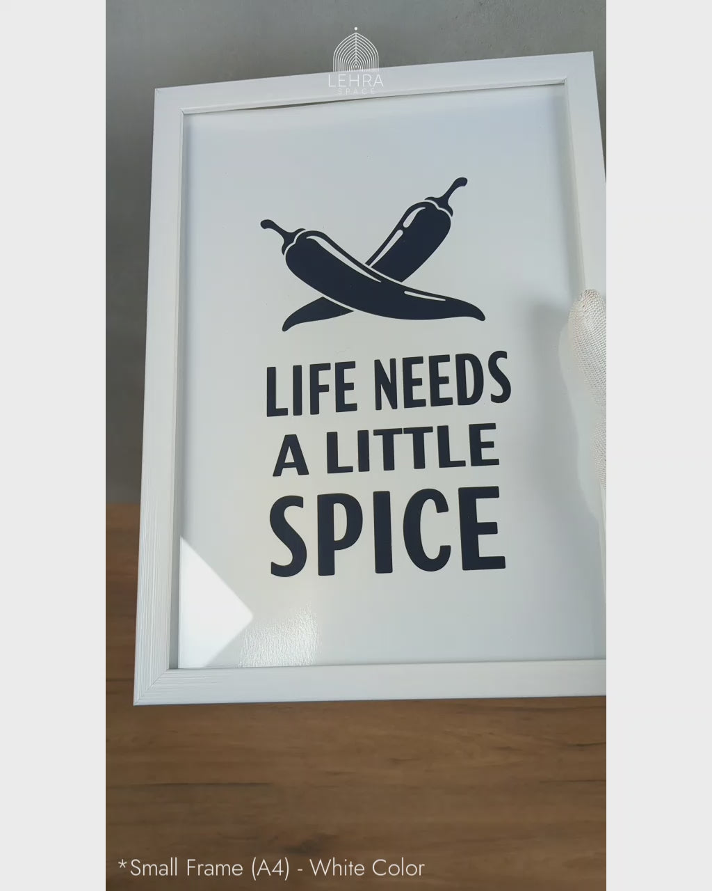Life Needs a Little Spice - Minimalist Kitchen Quotes #07 - Glass Framed Wall Art