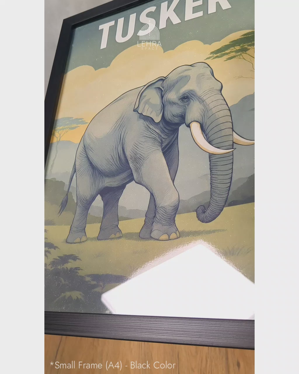 Sri Lankan Elephant - Sri Lankan Retro Posters #05 - Glass Framed Wall Art