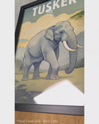 Sri Lankan Elephant - Sri Lankan Retro Posters #05 - Glass Framed Wall Art