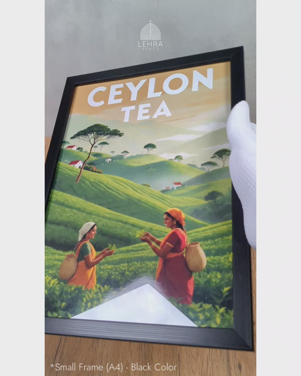 Ceylon Tea - Sri Lankan Retro Posters #02 - Glass Framed Wall Art