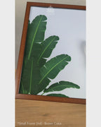 Tropical Banana Leaves - Botanical Dark Green #04 - Glass Framed Wall Art