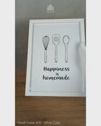 Happiness is Homemade - Minimalist Kitchen Quotes #01 - Glass Framed Wall Art
