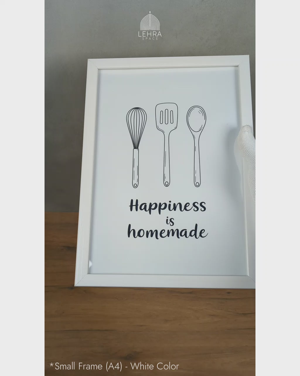Happiness is Homemade - Minimalist Kitchen Quotes #01 - Glass Framed Wall Art